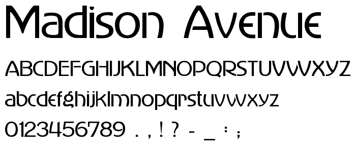 Madison Avenue  font